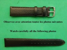 18 mm SOLIDE BRACELET CUIR DE VEAU VÉRITABLE GRAINÉ NOIR COUSU BELLE QUALITÉ, usado comprar usado  Enviando para Brazil