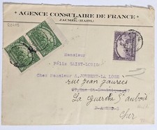 FR Consul/Jacmel, HT--Paris--La Guerche-sur-L' Aubois, FR/15-C.+2, 5-C. HT/1923! comprar usado  Enviando para Brazil