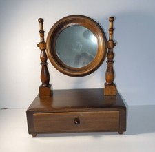 Espelho giratório vintage rústico madeira escura vaidade barbear cômoda espelho valet drawe comprar usado  Enviando para Brazil