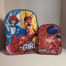 Mochila Miraculous Ladybug Girl Power Zag Heroez brilhante frontal + lote mini pacote comprar usado  Enviando para Brazil