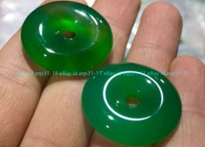 Pingente vintage natural imperial colorido jade gemas círculo donut amuleto da sorte, usado comprar usado  Enviando para Brazil