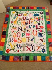 Colcha ABC colorida - edredom para berço, acolchoado à mão pendurado na parede, usado comprar usado  Enviando para Brazil