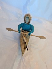 Antigo Caiaque, remo, lança Alasca feito à mão Inuit esquimó caçador animal escondido comprar usado  Enviando para Brazil