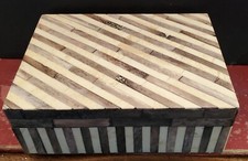 Caixa decorativa para casa incrustação óssea design zig zag caixa de armazenamento DZA75 comprar usado  Enviando para Brazil
