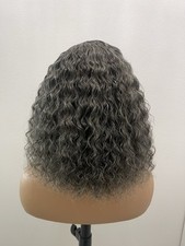 "Peluca rizada profunda gris sal y pimienta frontal de encaje 12"" 13x4" segunda mano  Embacar hacia Mexico