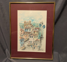 Pintura em aquarela original emoldurada artista assinada José Roberto Brasil Ouro Preto, usado comprar usado  Enviando para Brazil