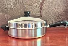 Fritadeira de frango Revere Ware 10" fundo de cobre alça lateral profunda tampa abobadada comprar usado  Enviando para Brazil