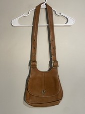 Bolsa Coach Old Crescent Saddle Feita em Nova York Couro Marrom Claro Camelo Vintage 1034 comprar usado  Enviando para Brazil
