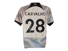 Camisa de futebol oficial Liverpool Away assinada por Fabio Carvalho 22/23 prova de certificado de autenticidade, usado comprar usado  Enviando para Brazil