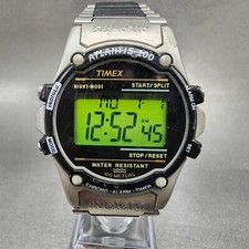 Timex Atlantis 100 relógio masculino 40mm digital prata tom preto redondo nova bateria D67, usado comprar usado  Enviando para Brazil