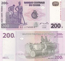 Congo 200 francs d'occasion  Expédié en Belgium