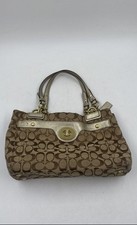 Bolsa de ombro Coach feminina marrom bronzeada estampa assinatura bolsos internos comprar usado  Enviando para Brazil