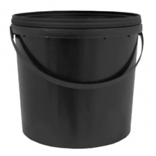 Balde plástico preto 20L litros com alça e tampa - Seguro para alimentos / resistente comprar usado  Enviando para Brazil