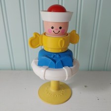 1984 Fisher Price #415 brinquedo de sucção marinheiro para bandeja de cadeira alta infantil, usado comprar usado  Enviando para Brazil
