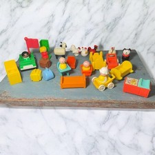 27 Carrinho de Bebê Vintage Fisher Price Little People Frango Ovelha Alto Cha, usado comprar usado  Enviando para Brazil