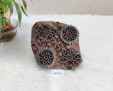 Bloco de impressão têxtil antigo primitivo feito à mão selo de madeira decorativo WN546 comprar usado  Enviando para Brazil