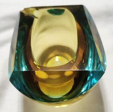 Cinzeiro tigela vintage italiana da década de 1970 Flavio Poli Chartreuse Aqua Murano soprado à mão comprar usado  Enviando para Brazil
