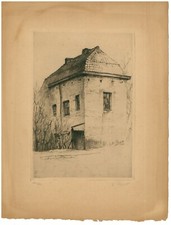 Etching. old house. d'occasion  Expédié en Belgium