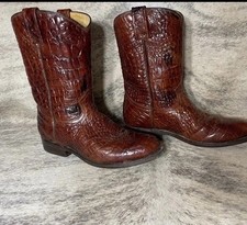 Usado, Botas de caubói Rudel Rogers masculinas estilo jacaré completo marrom tamanho 7,5 excelente estado comprar usado  Enviando para Brazil