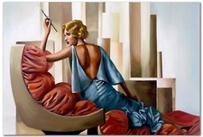 Dipinto a Olio IN Art-Deco-Stil - 90x60 Tela Arte Wanddeko G118538, używany na sprzedaż  PL