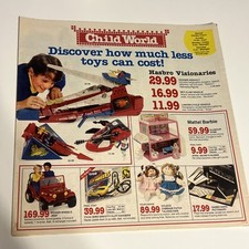 Child World Toy Store 1987 Jornal Anúncio Circular Flyer Visionários Capa MÚSCULO. comprar usado  Enviando para Brazil
