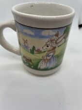 Caneca de café vintage coelho pipa cesta chapéu toco Páscoa xícara de chá cena, usado comprar usado  Enviando para Brazil