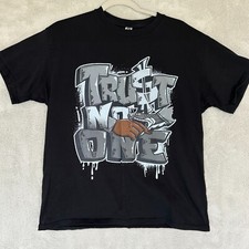 Camiseta para combinar Jordan Retro 12 XII Flu Game-Trust No One tênis preta camiseta M comprar usado  Enviando para Brazil