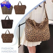 Bolsa tote feminina com estampa de leopardo bolsa tiracolo de lona com zíper bolsa grande, usado comprar usado  Enviando para Brazil