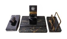 CONJUNTO DE MESA ANTIGO DE MÁRMORE FRANCÊS INKWELL COM SUPORTE PARA CARTAS E BLOTTER comprar usado  Enviando para Brazil
