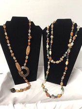 Lote de 3 Colares de Pedra Natural Semi Preciosa Vintage Ágata Aventurina? comprar usado  Enviando para Brazil