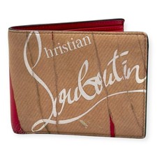 100% AUTENTYCZNY CHRZEŚCIJAŃSKI LOUBOUTIN KRAFT KARTA NA MONETY BIFOLD PORTFEL, używany na sprzedaż  Wysyłka do Poland