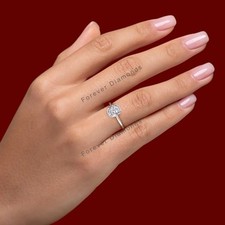 Anillo de compromiso de diamantes de corte redondo creado en laboratorio de... comprar usado  Enviando para Brazil