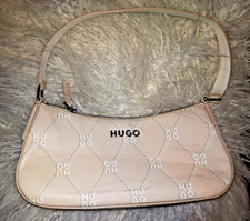 Bolsa de ombro Hugo couro vermelho bege fecho com zíper moderna e elegante tamanho médio, usado comprar usado  Enviando para Brazil