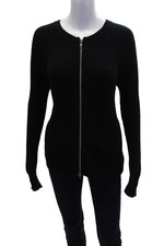 Cardigã feminino Michael Stars de algodão com nervuras malha zíper completo preto tamanho XS comprar usado  Enviando para Brazil