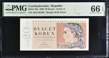 CZECHOSLOVAKIA (P.70A) 10 KORUN 1949 PMG 66EPQ "HIGH QUALITY" comprar usado  Enviando para Brazil
