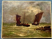 Ancien tableau bateaux d'occasion  Dompierre-sur-Mer