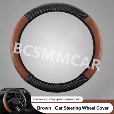 Capa de volante de carro 15 pol. 38 cm couro ecológico marrom acessórios automáticos comprar usado  Enviando para Brazil