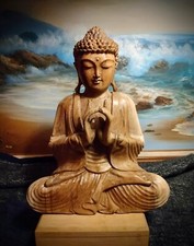 Wooden meditating buddha for sale  Chicago