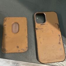 Capa de couro usada Apple iPhone 12 mini MHK93ZM/A marrom sela e carteira, usado comprar usado  Enviando para Brazil
