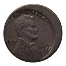 Usado, Moedas comemorativas de 1955 Lincoln Wheat Cent Die Chip erro centavo comprar usado  Enviando para Brazil