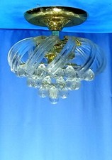 Usado, Candelabro Mid Century MCM Lucite fita prisma 16” luz de teto regência acrílico comprar usado  Enviando para Brazil