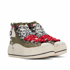 Sapatos femininos de lona de sola grossa retrô de cano alto interno para aumentar a altura R13 comprar usado  Enviando para Brazil