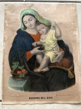 Litografia acquerellata madonn usato  Crevacuore