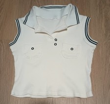 Blusa polo cropped listrada náutica marinheiro malha costela elástica vintage anos 80 XS comprar usado Blusa polo cropped listrada náutica marinheiro malha costela elástica vintage anos 80 XS comprar usado  Enviando para Brazil