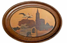 Tableau ovale pyrogravure d'occasion  Bordeaux-
