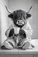 Highland cow drinking for sale  YEOVIL