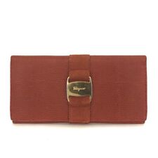 Carteira Salvatore Ferragamo Vara de Couro Longa Bifold Vermelha/6BB0522 comprar usado  Enviando para Brazil