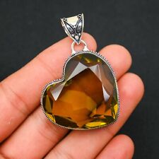 Pingente de cerveja quartzo pedra preciosa coração prata esterlina 925 feito à mão joia presente comprar usado  Enviando para Brazil