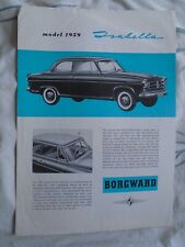 Borgward isabella brochure for sale  KINGS LANGLEY