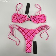 Usado, Biquíni Triângulo Rosa Xadrez Veludo Pequeno Novo com etiquetas comprar usado  Enviando para Brazil